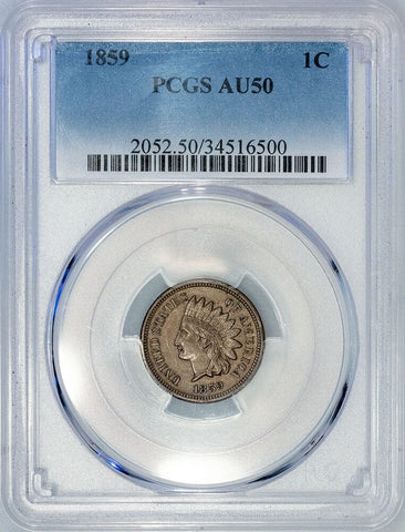 1859 Indian Head Cent - PCGS AU 50 - About Uncirculated