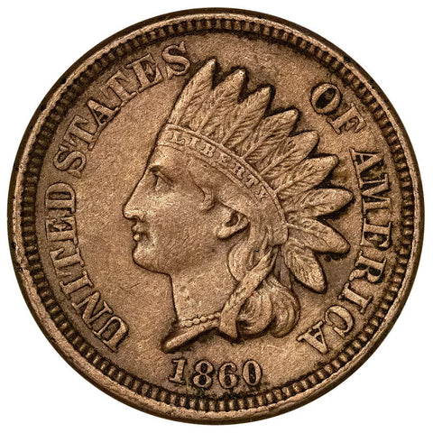 1860 Round Bust Indian Head Cent - Extremely Fine