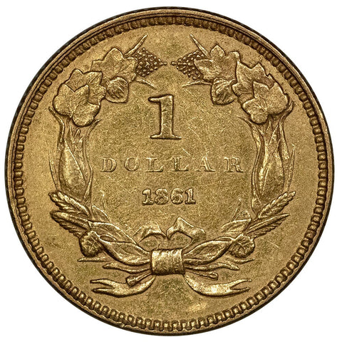 1861 Type-3 Gold Dollar - About Uncirculated