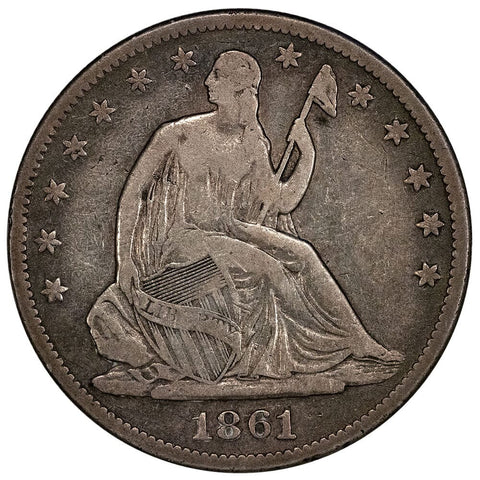1861 Seated Liberty Half Dollar - Fine