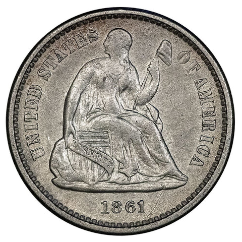 1861 Seated Liberty Half Dime - Extremely Fine - Civil War Date