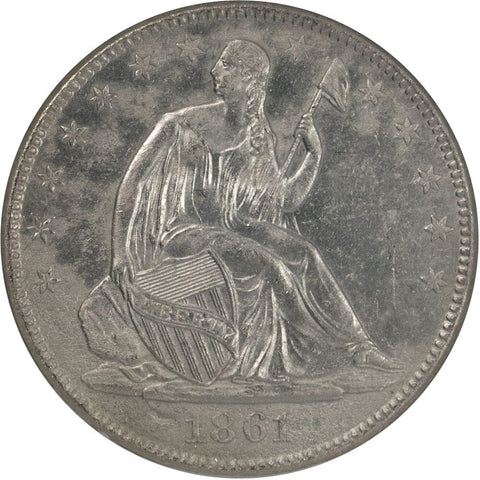 1861-O Seated Liberty Half Dollar NGC Genuine Shipwreck Effect S.S. Republic - Unc Details in Wooden Display Box