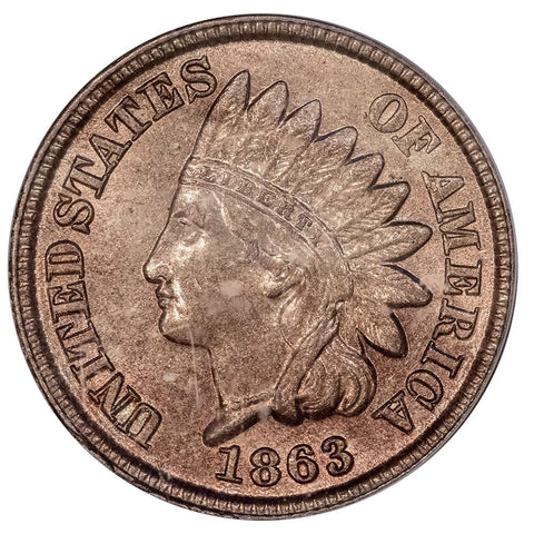 1863 Indian Cent - NGC MS 63 - Choice Brilliant Uncirculated