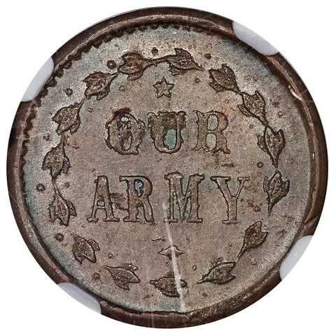 1863 Our Army Civil War Token Fuld 47/232-A - NGC MS 64 BN