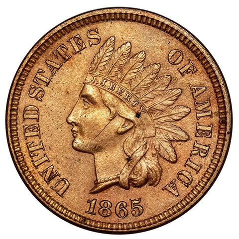 1865 Fancy 5 Indian Head Cent - Uncirculated Details
