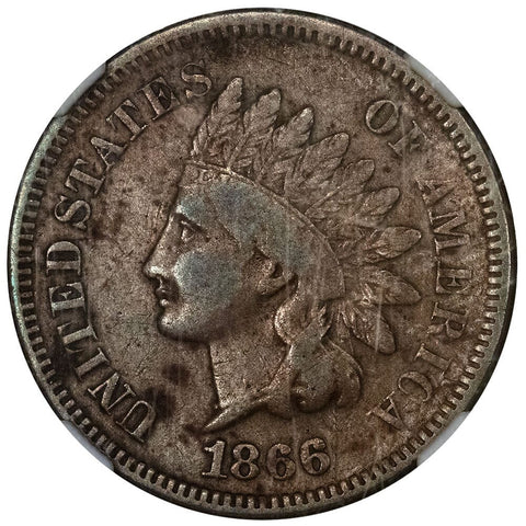 1866 Indian Head Cent - NGC VF 25 - Very Fine