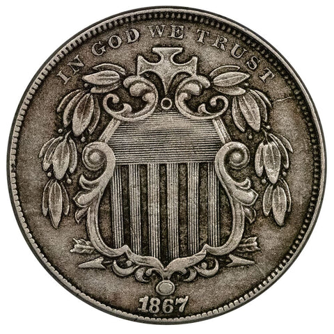 1867 Rays Shield Nickel - Extremely Fine