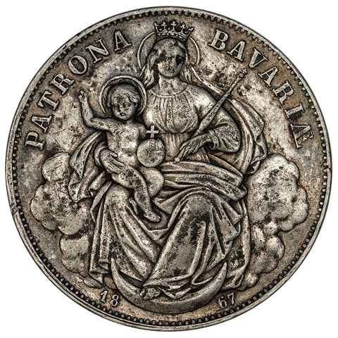 1867 German States, Bavaria Silver Thaler KM.877 - Extremely Fine