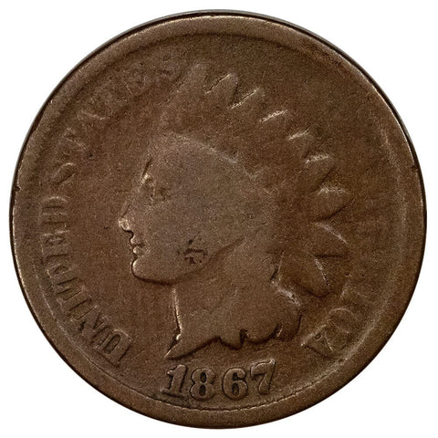 1867 Indian Head Cent - About Good/Good