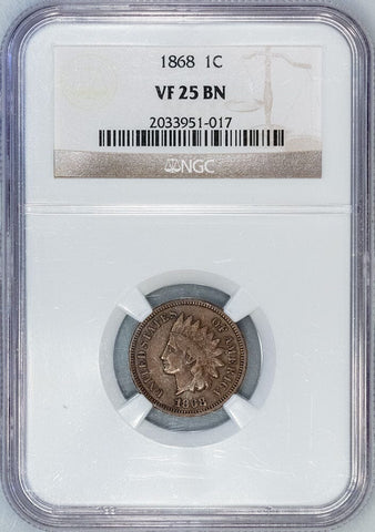 1868 Indian Head Cent - NGC VF 25 - Very Fine