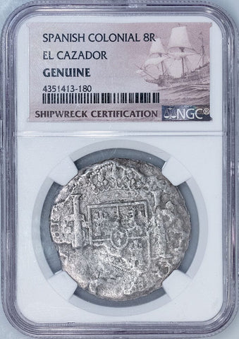 1781 Mexico Silver 8 Reales El Cazador Shipwreck KM.106.2 - NGC Genuine