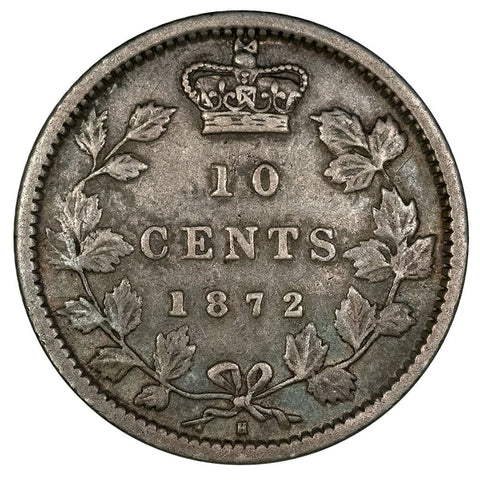 1872-H Canada 10 Cent Silver KM.3 - Fine