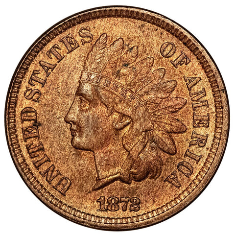 1872 Indian Head Cent - About Uncirculated Details