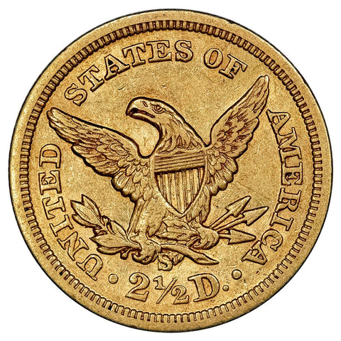 1873-S $2.5 Liberty Gold Coin - About Uncirculated - Mintage: 27,000