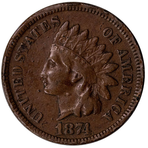 1874 Indian Head Cent - Fine