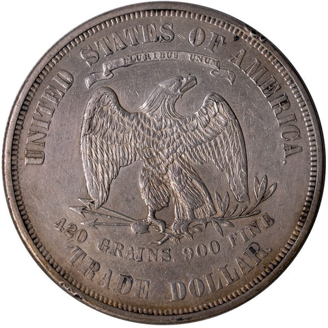 1874 Trade Dollar - Extremely Fine Details (Graffiti)