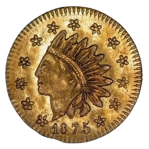 1875 1/2 Dollar California Fractional Gold - BG-1037 - About Uncirculated Details