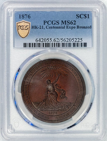 1876 U.S. Centennial Expo Bronze So-Called-Dollar HK-21 - PCGS MS 62