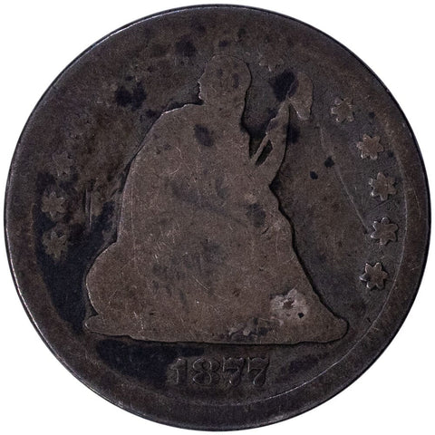 1877-CC Seated Liberty Quarter - About Good