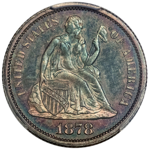 Proof 1878 Seated Liberty Dime - PCGS PR 64 - Choice Proof