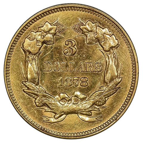 1878 $3 Princess Gold Coin - Extremely Fine Details