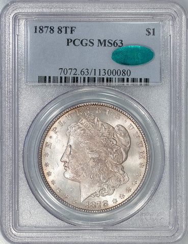 1878 8TF Morgan Dollar - PCGS MS 63 CAC - Choice Uncirculated VAM-12