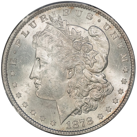 1878 7TF Reverse of 1879 Morgan Dollar - PCGS MS 63 - Choice Brilliant Uncirculated