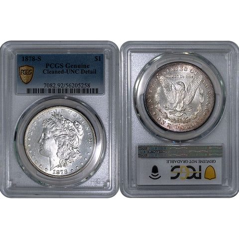 1878-S Morgan Dollar - PCGS Unc. Details (Cleaned)