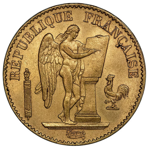 1878-A French Gold 20 Franc Angel KM.825 - About Uncirculated