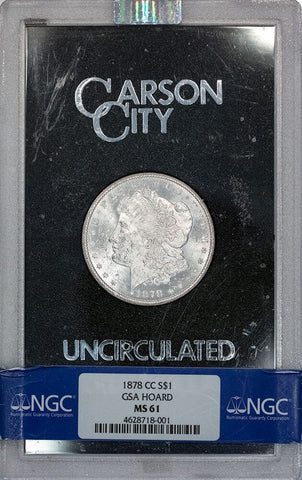 GSA 1878-CC Morgan Dollar VAM-2A - NGC MS 61 - In Box w/ Cert