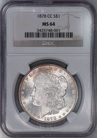 1878-CC Morgan Dollar - NGC MS 64 - Choice Brilliant Uncirculated