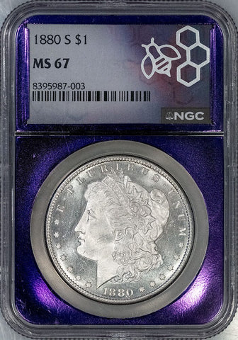 1880-S Morgan Silver Dollar - NGC MS 67 - Gem Brilliant Uncirculated+