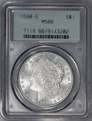 1880-S Morgan Silver Dollar - PCGS MS 66 Gen 2.2 - Gem Brilliant Uncirculated+