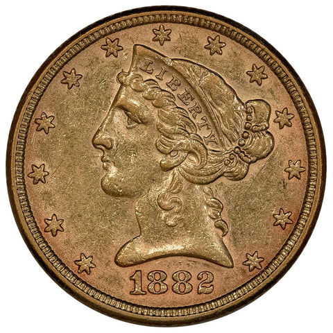 1881 $5 Liberty Head Gold Coin - About Uncirculated