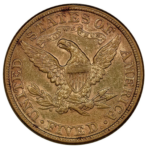 1881 $5 Liberty Head Gold Coin - About Uncirculated