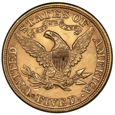 1881 $5 Liberty Head Gold Coin - About Uncirculated