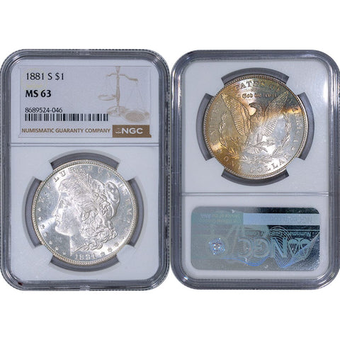 1881-S  Morgan Dollar - NGC MS 63 - Choice Brilliant Uncirculated