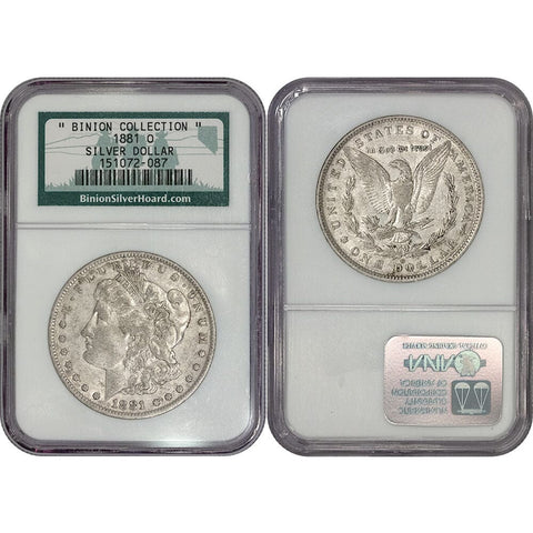 Binion Collection 1881-O Morgan Dollar - NGC Encapsulated - Extremely Fine