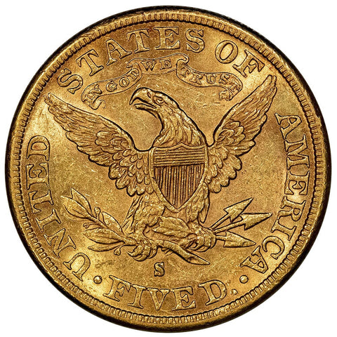 1881-S $5 Liberty Head Gold Coin - About Uncirculated