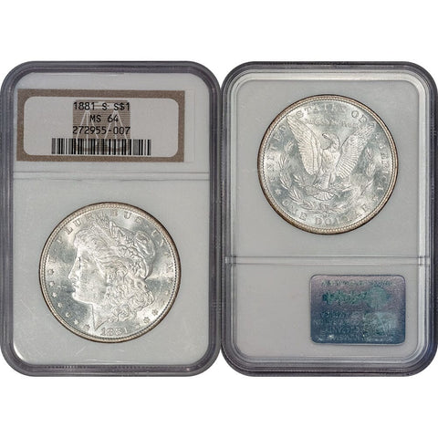1881-S Morgan Dollar - NGC MS 64 - Choice Brilliant Uncirculated