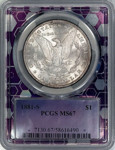 1881-S Morgan Silver Dollar - PCGS MS 67 - Gem Brilliant Uncirculated+