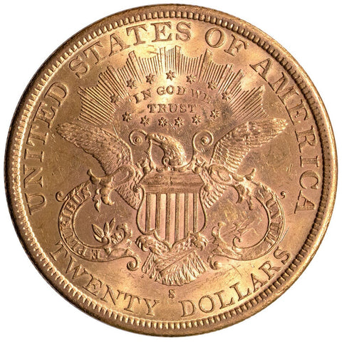 1882-S $20 Liberty Double Eagle Gold Coin - Brilliant Uncirculated