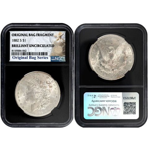 1882-S Morgan Dollar - NGC Brilliant Uncirculated Original Bag Fragment