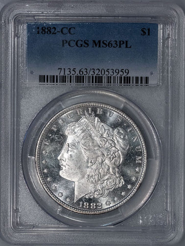 1882-CC Morgan Dollar - PCGS MS 63 PL - Choice Prooflike