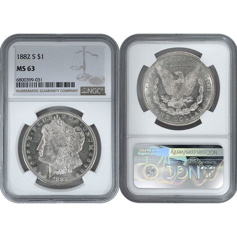 1882-S Morgan Dollar - NGC MS 63 - Choice Brilliant Uncirculated