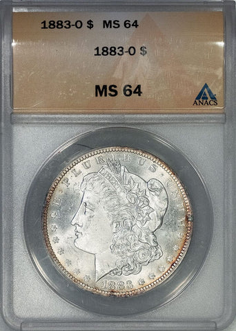 1883-O Morgan Dollar - Choice Brilliant Uncirculated - ANACS MS 64