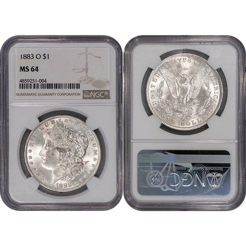 1883-O Morgan Dollar - NGC MS 64 - Choice Brilliant Uncirculated