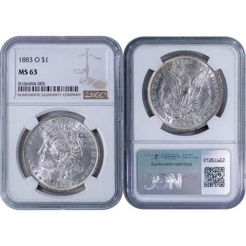 1883-O Morgan Dollar - NGC MS 63 - Choice Brilliant Uncirculated