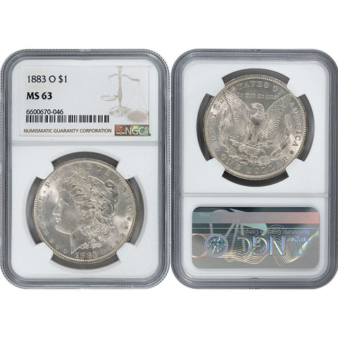 1883-O Morgan Dollar - NGC MS 63 - Choice Brilliant Uncirculated
