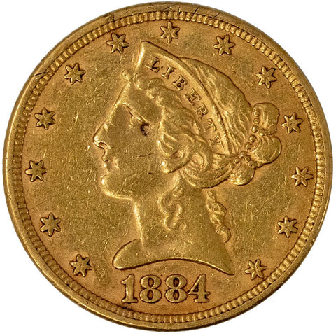 1884 $5 Liberty Head Gold Coin - Extremely Fine